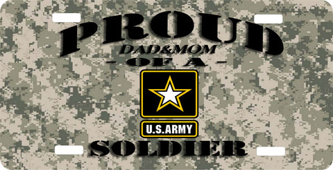 Proud Dad & Mom Of US Army Soldier License Plate